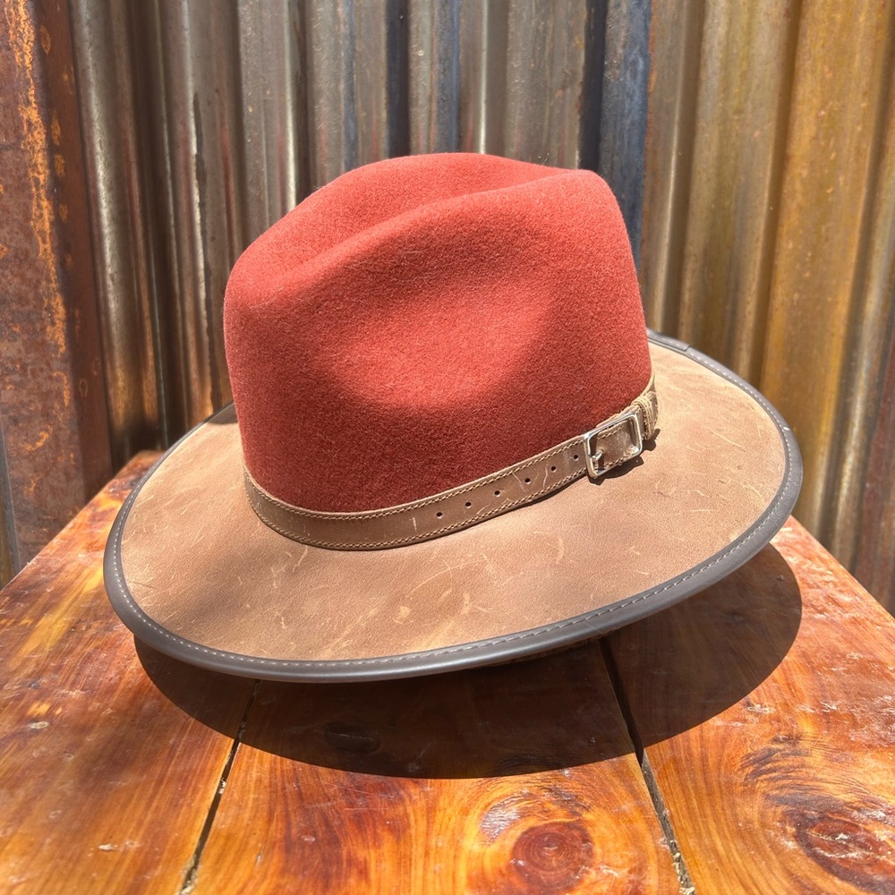 Wool and Leather Fedora Hat